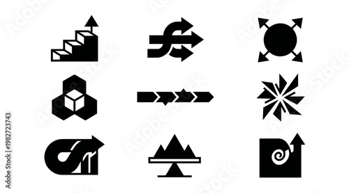 Set of Modern Vector Icons for Digital Interface Design and User Navigation