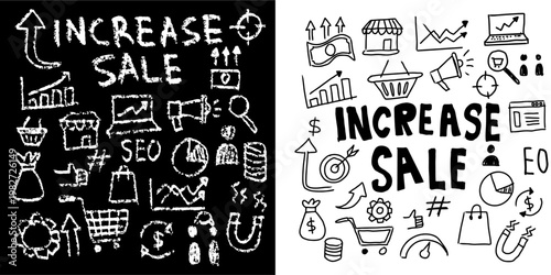 Fotografía Increase sale hand drawn vector for thrifty finance blogs