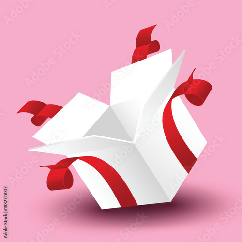 open gift box, party box design elements, surprise box, prize draw box