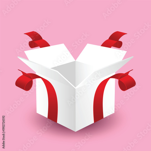 open gift box, party box design elements, surprise box, prize draw box