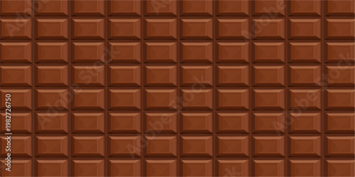 Seamless chocolate bar pattern featuring dark cocoa blocks and sweet milk dessert textures in a delicious brown gourmet food illustration