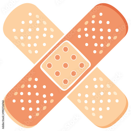 Crossed Adhesive Bandages Illustration Health Care and Medical Aid