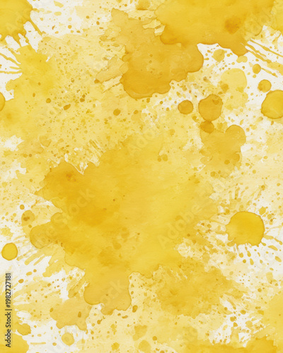 Yellow watercolor splash abstract texture background bright paint stain evokes sunny mood and creative vibe