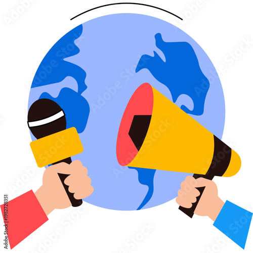 Global News and Communication Concept