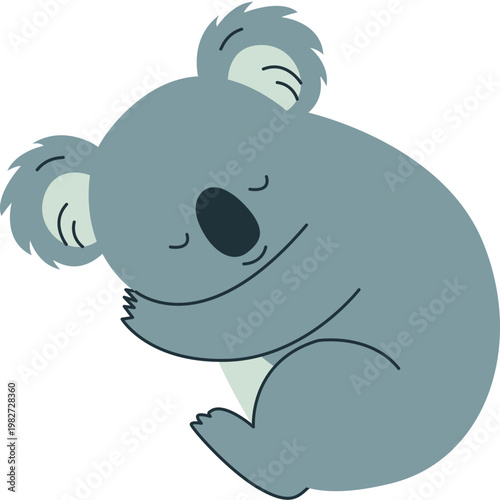 Canvas Print Cute Sleeping Koala Vector Illustration