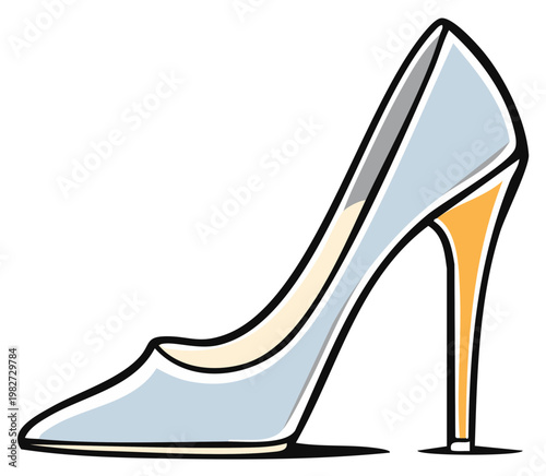 Elegant high heel shoe with a stylish pointed toe and a striking stiletto heel