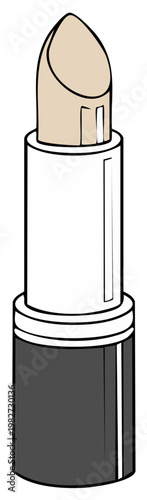 Concealer stick, cosmetics product for face, beauty care and fashion accessory, beige color.