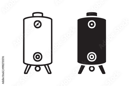 Water heater boiler icon for home appliance HVAC system and hot water supply design