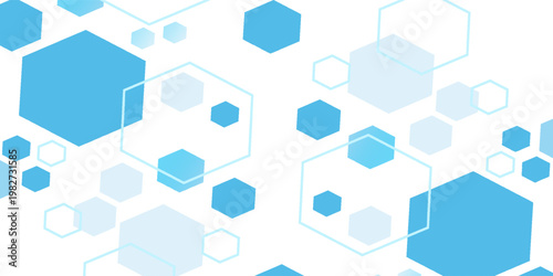 Abstract blue hexagon banner background. Eps10 vector