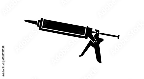 Black silhouette of a caulking gun a tool for applying sealants