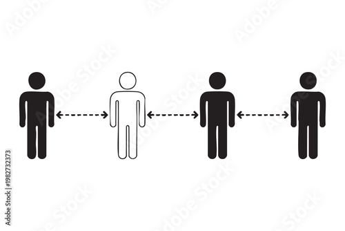 Social Distancing Guidelines Illustration with People Maintaining Safe Space