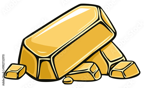 Shiny Gold Bars Stacked Together Wealth Treasure Investment Concept