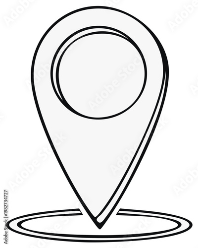 Minimalist Location Marker Icon in Black and White