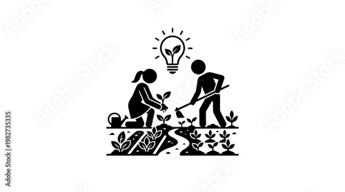 Teamwork And Growth Concept With People Gardening