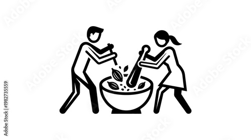 People Preparing Herbal Remedy in Mortar and Pestle