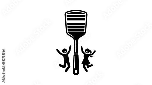 Happy Kids With Spatula Icon