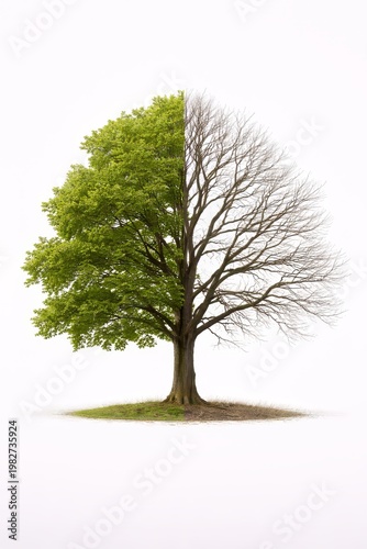 Tree Showing Growth and Decay in One Scene