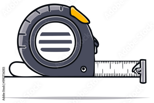 Cartoon tape measure, construction tool, measuring device