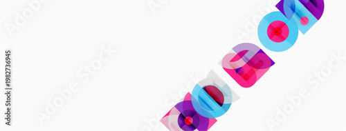 Colorful abstract design features word discord diagonally across white background. Vibrant hues create modern aesthetic.