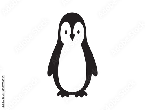 Charming black and white penguin illustration a simple and adorable antarctic bird design