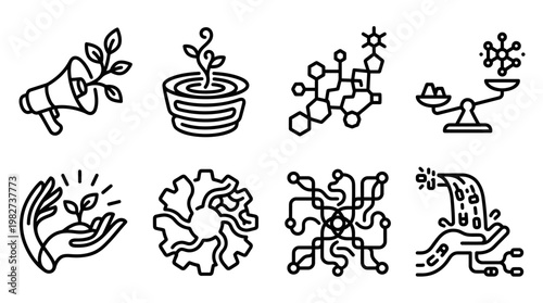 Set of Scientific Icons Representing Chemistry and Biology Concepts for Educational Design