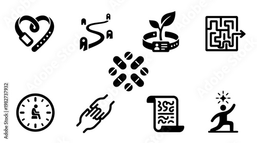 Set of Eco-Friendly Environment and Sustainability Icons for Green Initiatives