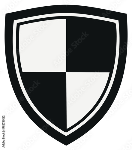 Free Download Black and white shield icon. Security, protection, and defense symbol. - GFXLoad