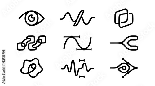 Set of Modern Line Icons for Digital Interface and Application Design