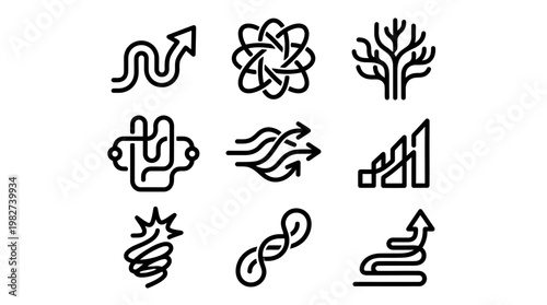 Set of Modern Science Icons for Technology and Innovation Illustrations