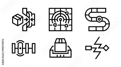 Set of Alluring Technology Icons for Digital Media and User Interface Design