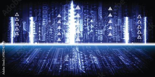 Abstract Tranfer Digital Data Cloud Technology Background.