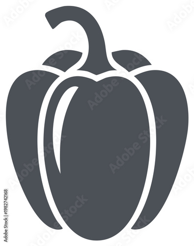 Stylized Icon of a Bell Pepper