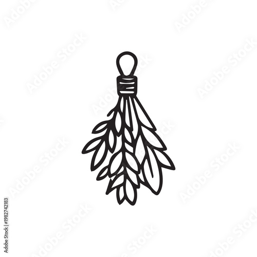 Traditional Sauna Whisk Made of Natural Branches for Relaxation and Wellness