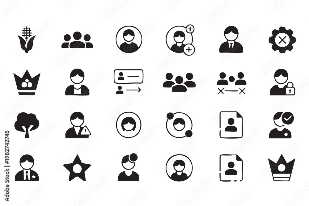 Fototapeta premium HR Human Resources and Recruitment Icon Set for Workforce Management