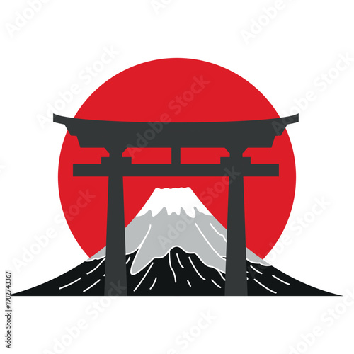 Torii Gate Sunset Scene