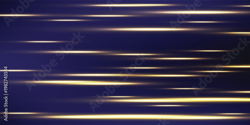 Abstract golden streaks slice across a deep blue void for digital, tech, or abstract design projects, vector design