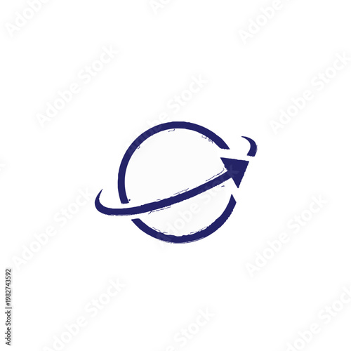 a blue arrow circling around.