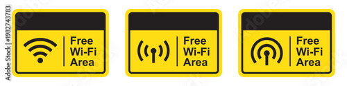 Free wifi area label sign icon illustration