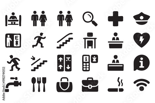 Accessibility and Public Facility Icons for Information and Navigation