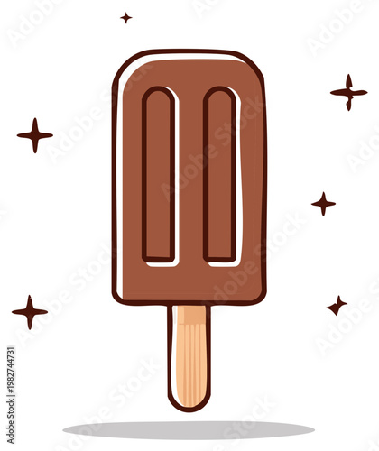 Chocolate Ice Cream Bar on a Stick with Sparkles
