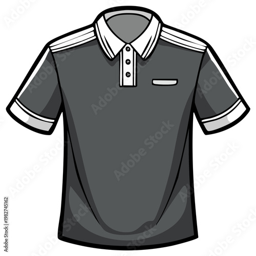 Classic Short Sleeve Polo Shirt With Collar and Button Placket