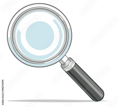Classic magnifying glass vector illustration representing search, focus, and discovery