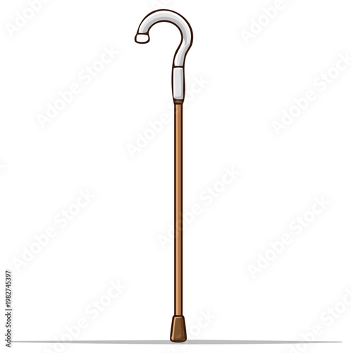 Walking stick with a question mark shaped handle for support and guidance