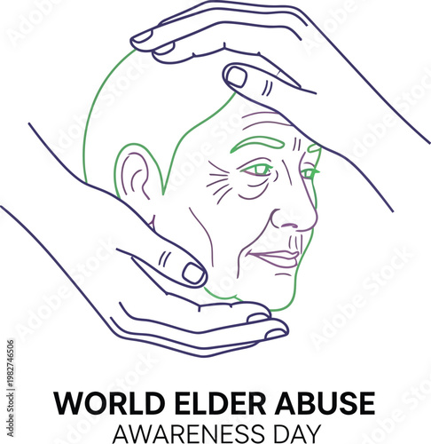 Hands gently cradling the face of an elderly person to show care and protection during world elder abuse awareness day