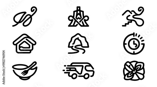 Icons Set Of Environmental and Nature Symbols For Eco-Friendly Concepts