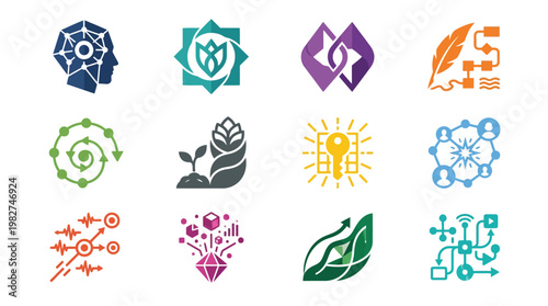 Set of Eco-Friendly Nature Icons for Environment Conservation and Sustainable Living