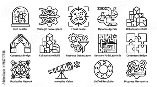 Icons Set of Technology and Scientific Concepts for Digital Illustration