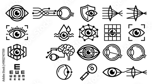 Set of Modern Technology Icons for Digital Interface and User Interface Design