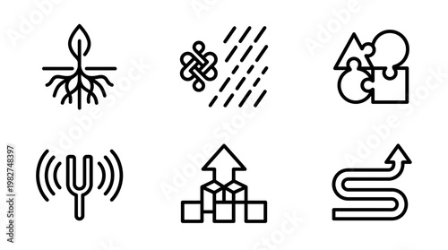 Set of Modern Technology Icons for Digital Connectivity and Network Solutions