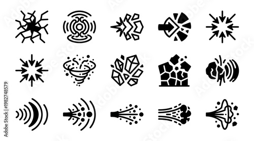 Set of Abstract Microbial and Viral Icons for Science and Healthcare Illustrations